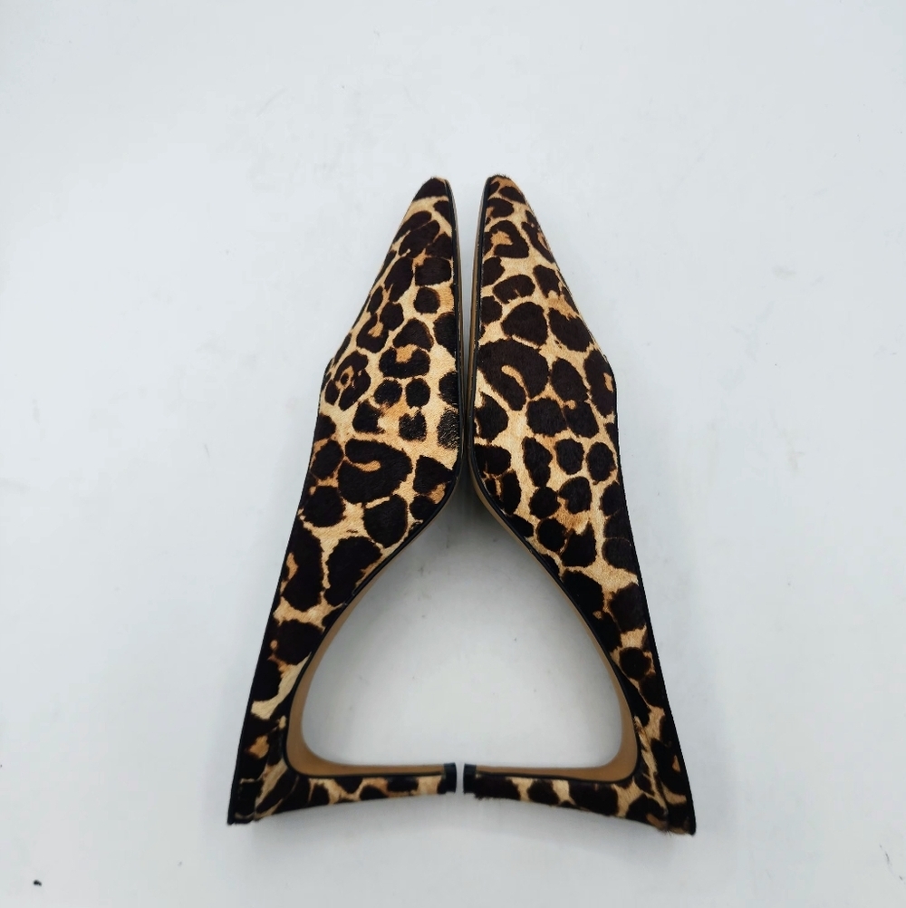Rebecca Minkoff Gabien Leopard Calf Hair Point Toe Stiletto Mules 9.5 M - Picture 8 of 13